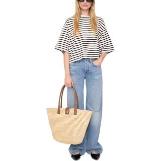 Myers Cropped Tee - Black Stripe French Terry M