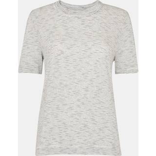 Whistles Whistles Grey Rosa Double Trim Stripe 100% Cotton T-Shirt