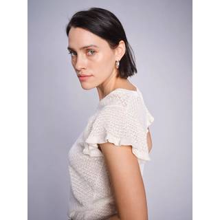 Mos Mosh strik - Ganna Pattern V-neck ecru