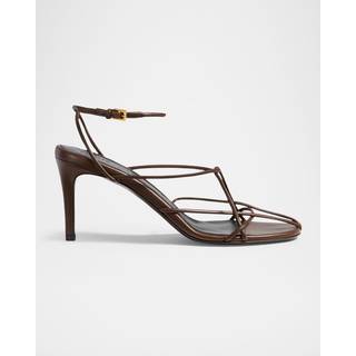 Khaite Loulou 75 leather sandals - brown - EU 42