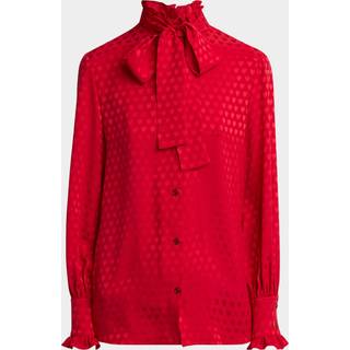 Valentino La Cour De CÅur bow-detail silk crÃªpe shirt - red - XL