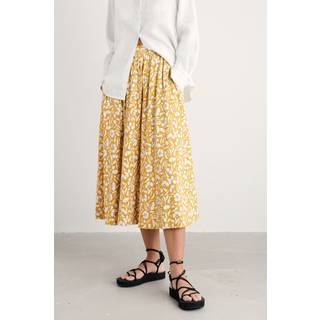 Seasalt Cornwall Seasalt Cornwall Yellow Ready Sail Printed Jersey Midi Skirt