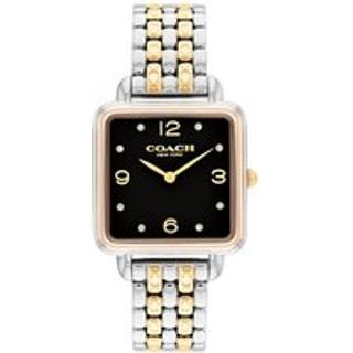 Coach Gold Mix Cass Black Square Dial Watch - Gold - Silver