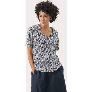 CurliaPW T-shirt, Navy Mini Grid Flower, L