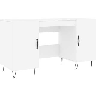 Skrivebord 140X50X75 Cm Konstrueret Træ - Hvid