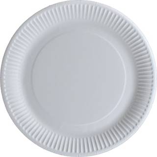 Budget paptallerkener Ø:23 cm 40-pak - hvid (På lager i varehus)