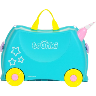 Trunki Ride-On Kids Suitcase | Tow-Along Toddler Bagage | Carry-on Cute Bag with Wheels | Barnbagage och flygplan för flygplan: una enhörning tur