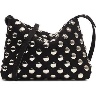 Khaite Lina Medium studded suede crossbody bag - black - One Size