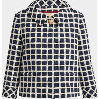 Valentino Checked wool and cotton-blend jacket - blue - XXS