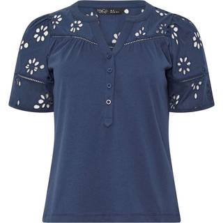 M & Co Petite vævet T-shirt med broderiærmer i 100% bomuld42lille