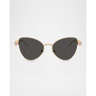 Swarovski Kvinde SK7034 404M87 Solbriller Metal Guld Grå Sommerfugl Normal
