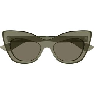 Alexander McQueen Kvinde AM0516S 001 Solbriller Bio-injekt Grøn Grøn Cat Eye
