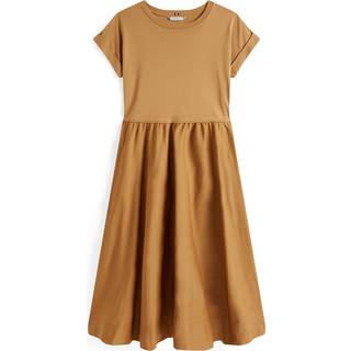 Gold-Tone Button Midi Dress