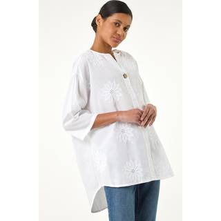 Roman Roman 100% Bomuld Blomster Broderet Tunika Top