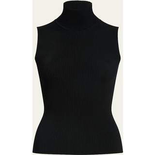 Khaite Benita ribbed-knit turtleneck top - black - L