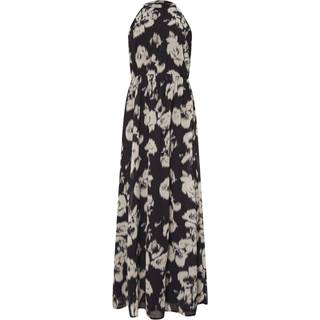 Lts Tall Black Chiffon Blurred Floral Halter Neck Dress 14 Lts | Tall Women's Occasion Dresses