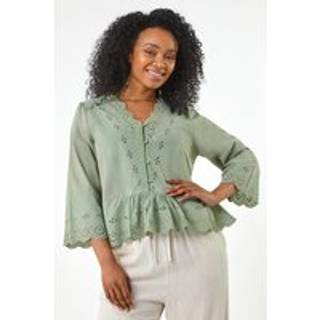 Roman Broderi kammusling 100% bomuldsbluse42