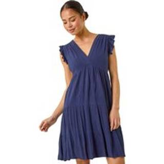 Roman Roman Blue Dark Petite Petite Frill Short Dress