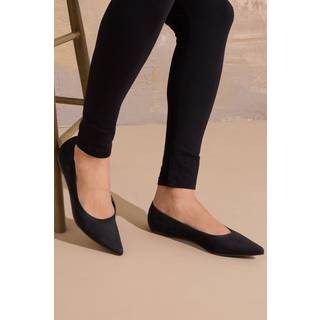 Lts Black Faux Suede Pointed Flats In Standard Fit Standard > 11 Lts | Tall Women's Flats - Standard 11