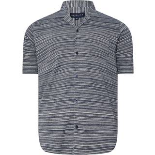 BadRhino Big & Tall BadRhino Big & Tall Blue Jacquard Stripe Revere 100% Cotton Shirt