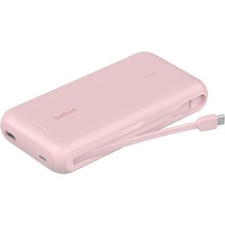 Belkin BoostCharge power bank - with integrated cable - 2 x USB-C USB - 30 Watt - MFI Certified Powerbank - 20000 mAh