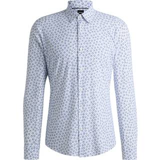 Skjorte med slim fit i jersey med blomsterprint og performance-stræk