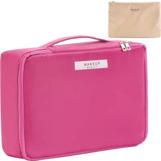 Rejse makeup taske kosmetisk taske makeup taske toiletartikler til kvinder og mænd (Rosy)
