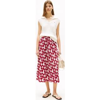 Textured Drawstring Straight Midi Skirt