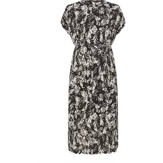 Yours Curve Yours Curve Black Plisse Tie Front Dress