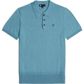 Knitted Polo - Medium blue - Men