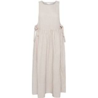 PixieGirl Petite PixieGirl Petite Natural Gingham Pinafore 100% Cotton Dress