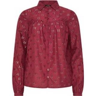 Lts Tall Red Cotton Broderie Yoke Shirt 12 Lts | Tall Women's Shirts & Blouses