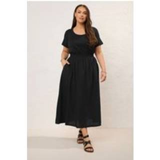 Yours Curve Yours Curve Black Midaxi 100% Cotton Dress - 48