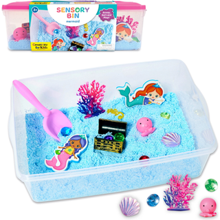 Kreativitet til b?rn Sensory Bin: Havfrue - Havfrue -leget?j og sensoriske skraldespande til sm?b?rn 3-4+ sensorisk boks og bin fyldstof Toddler