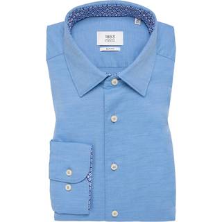 SLIM FIT Shirt in medium blue plain