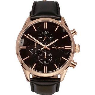 Holzkern Herren-Quarzuhr Chronograph Relational Marmor/Roségoldfarben
