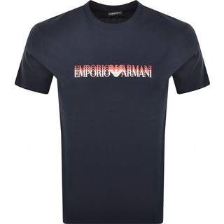 Emporio Armani Short Sleeve Logo T Shirt Navy