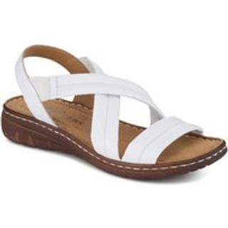 Pavers Pavers White Flexible Leather Cushioned Sandals