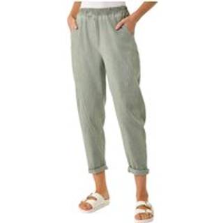 Roman Roman Grey Seam Detail Cropped Stretch Trousers