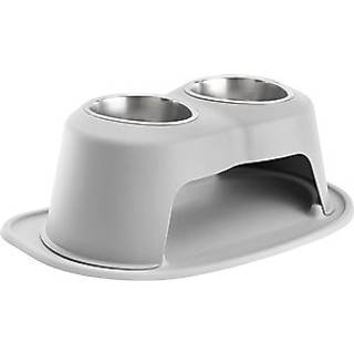 WeatherTech dobbelth?jt fodersystem til k?ledyr - forh?jede hunde-/kattesk?le - 8 tommer h?j lysegr? (DHC3208LGLG)