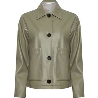 PixieGirl Petite PixieGirl Petite Green Faux Leather Pocket Jacket