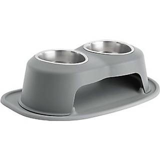 WeatherTech dobbelth?jt fodersystem til k?ledyr - forh?jede hunde-/kattesk?le - 6 tommer h?j m?rkegr? (DHC3206DGDG)