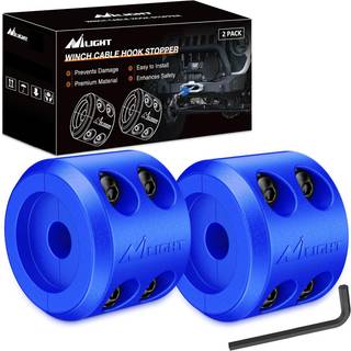 Nilight vinsch stopper til ATV UTV lastbil SUV vinsj kabel krog gummi stopper 2 pakke beskyttende trækkrog syntetisk reb vinsch tilbehør reb linj