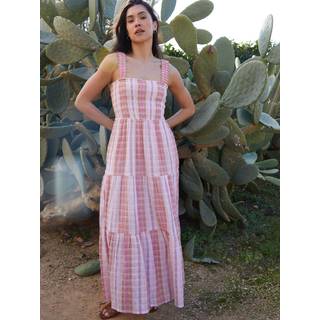 Threadbare 100% Bomuld Ternet Shirred Guaze Tiered Midi KjoleEU 42 (UK 14)