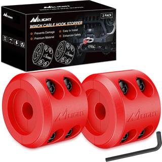 Nilight vinsch stopper til ATV UTV lastbil SUV vinsj kabel krog gummi stopper 2 pakke beskyttende trækkrog syntetisk reb vinsch tilbehør reb linj