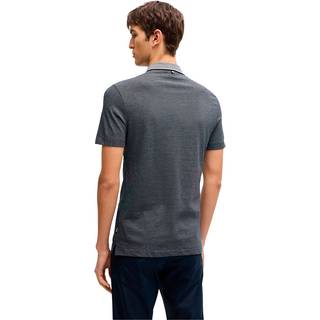 Poloshirt med slim fit i tekstureret bomuld med kontrastkrave