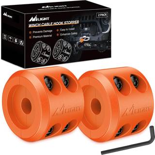 Nilight vinsch stopper til ATV UTV lastbil SUV vinsj kabel krog gummi stopper 2 pakke beskyttende trækkrog syntetisk reb vinsch tilbehør reb linj