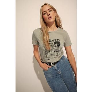 Lts Tall Natural Brown 'Wild West' Slogan Tshirt 12 Lts | Tall Women's T-Shirts