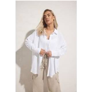Yours Curve Yours Curve White Long Sleeve Linen Shirt