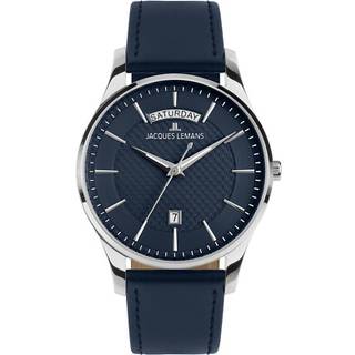 Jacques Lemans 1-2193C Herren-Armbanduhr London Leder Blau
